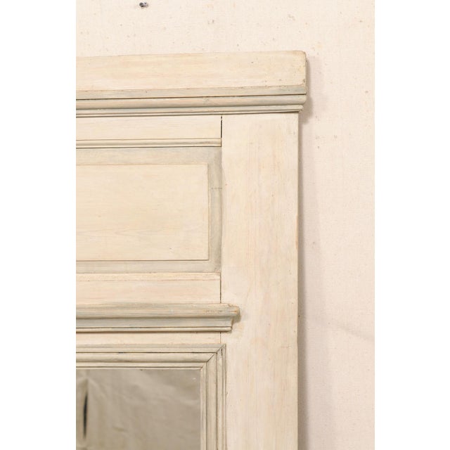Glass Antique French Painted Trumeau Mirror, 5.5' For Sale - Image 7 of 14