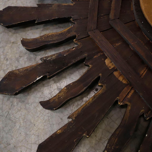 19th Century 19th Century Gold Leaf Sunburst Mirror For Sale - Image 5 of 5