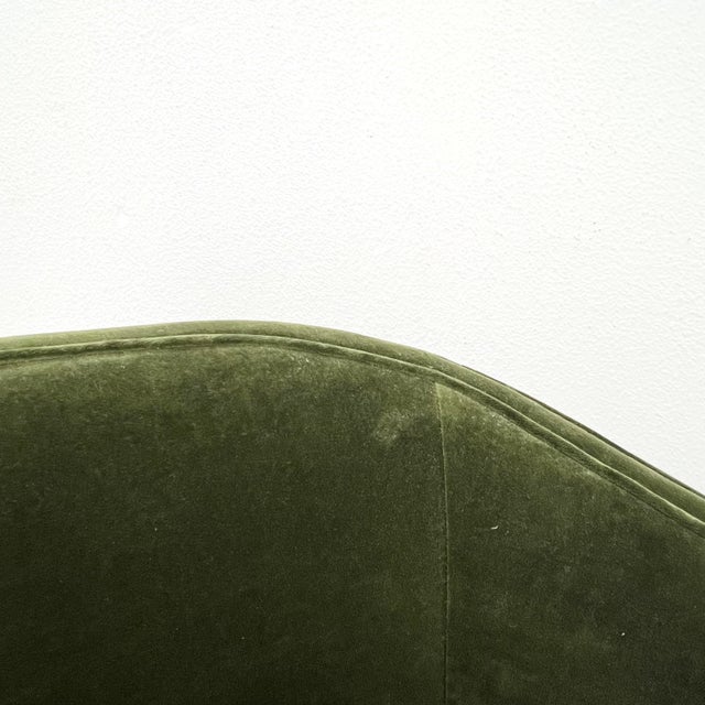 1960s Green Schumacher Velvet Curved Loveseat For Sale - Image 14 of 15