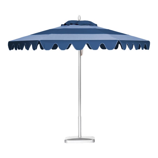 Kauai Surf 9' Patio Umbrella, Navy Blue & Robin's Egg Blue For Sale