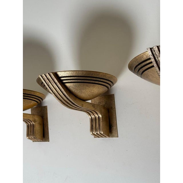 1980s Art Deco Sculptural Gilded Olympia Wall Light by Bernd Beisse, 1980s For Sale - Image 5 of 18