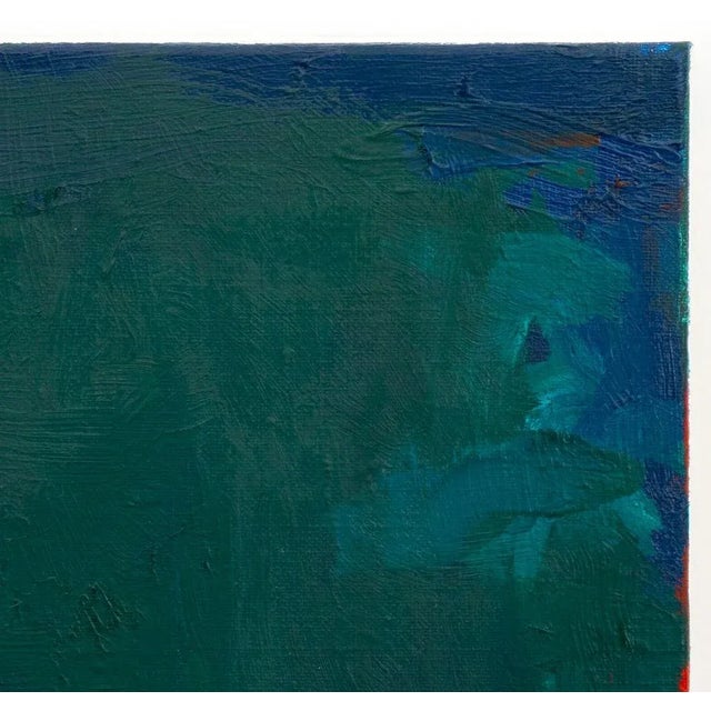 Contemporary Robert O'Meara Abstract Composition in Green Oil For Sale - Image 3 of 5