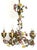 Italian Metal and Porcelain Flower Chandelier, 1940s For Sale - Image 3 of 17
