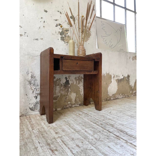 Antique Brutalist Nightstand in Oak, 1890s For Sale - Image 9 of 18