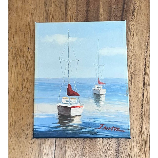 This painting is an original piece by J. Norton, a contemporary artist widely known for impressionistic coastal oil and...