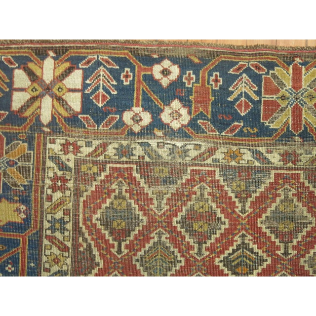 19th Century Rustic Caucasian Tribal Throw Rug - 3'9" x 4'11" For Sale In New York - Image 6 of 18