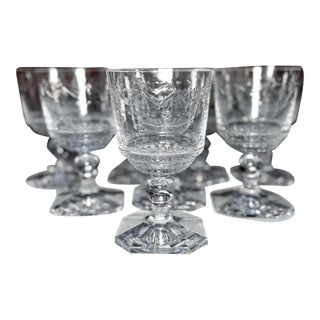 1980s KPM Berlin “Kurland” Crystal White Wine Glass - Set of 8 For Sale