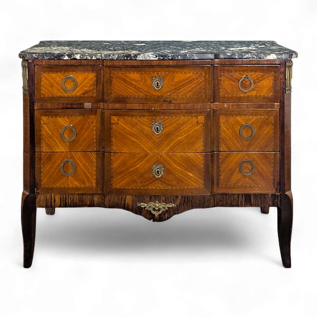 Vintage Transition Marquetry Commode For Sale - Image 10 of 10