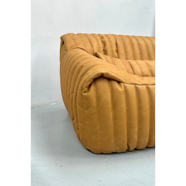Sandra Living Room Set in Camel Leather by Annie Hieronimus for Cinna, 1980s, Set of 3 For Sale - Image 10 of 18