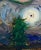 Blue Moon 8"x8" Original Oil Painting Signed Art on 7/8” Board, No frame needed. Great gift. Ready to hang. Stary, stary...