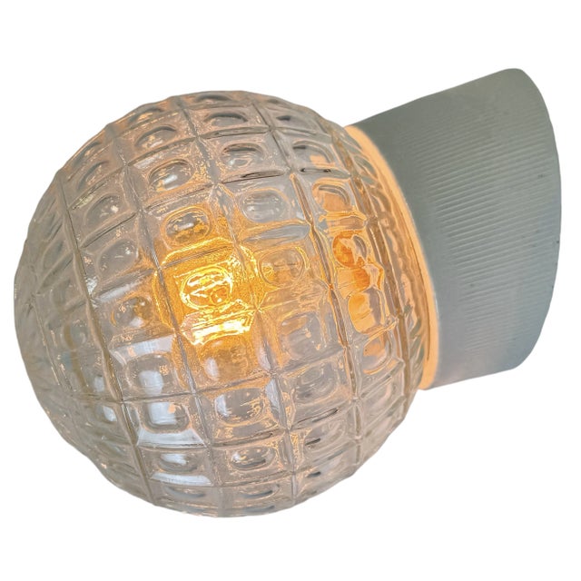 Vintage White Porcelain Wall Light, 1970s For Sale - Image 11 of 12