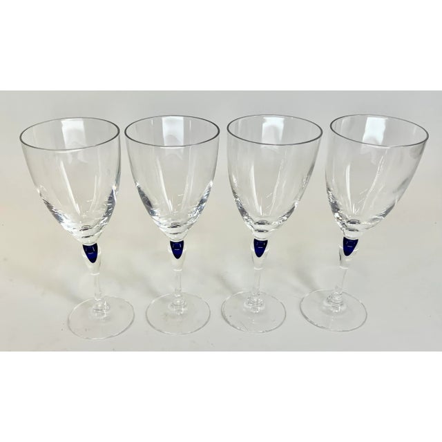Mid-Century Modern Set of 4 Orrefors Intermezzo Style White Wine Glasses For Sale - Image 3 of 8