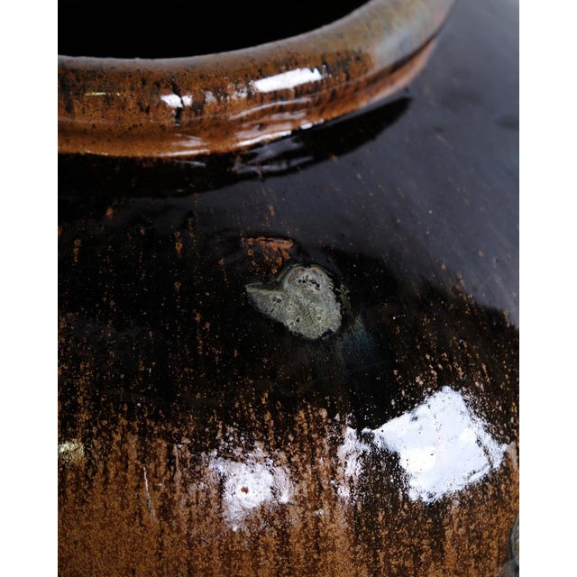 Ceramic Floor Vase with Brown Glaze For Sale - Image 3 of 10