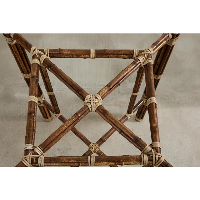 McGuire Organic Modern Bamboo Glass Breakfast Dining Table For Sale - Image 9 of 12