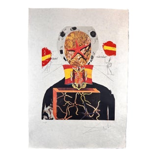 1970s Dali Memories of Surrealism Surrealist Surrealist King Hand Sign Number Etching For Sale