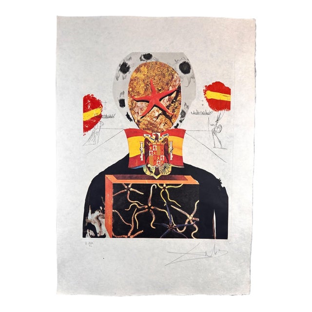 1970s Dali Memories of Surrealism Surrealist Surrealist King Hand Sign Number Etching For Sale