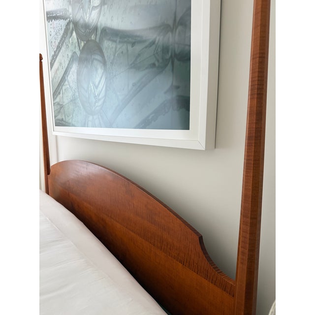 Chestnut Custom Tiger Maple Mid-Century Modern Bed Frame For Sale - Image 8 of 8