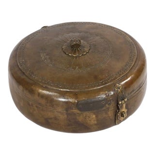 Vintage Large Indian Brass Chapati Holder For Sale