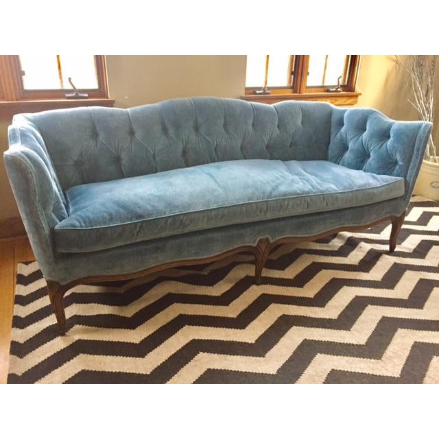 Vintage Tufted Velvet Sofa | Chairish