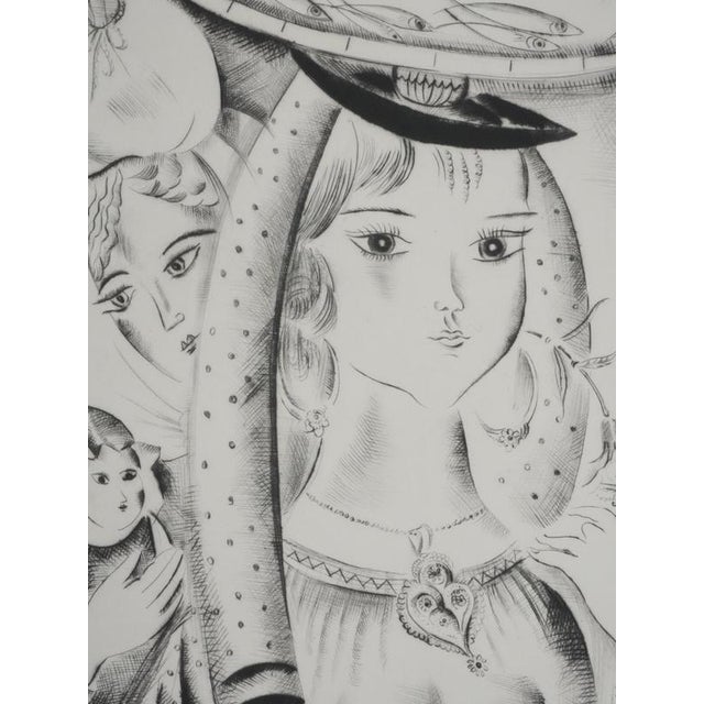 Mily Possoz, The Three Young Portuguese Women, Original Signed Engraving For Sale - Image 5 of 11