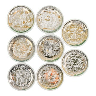 Stacking Set X 8 Fornasetti Mitologia Boxed Coasters For Sale