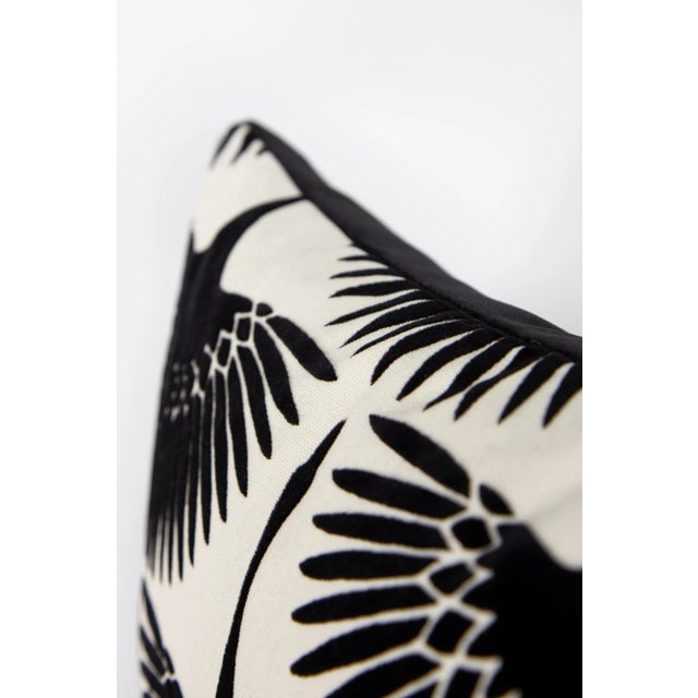 2020s Contemporary Genevieve Gorder Crane + Black Velvet Pillow For Sale - Image 5 of 6