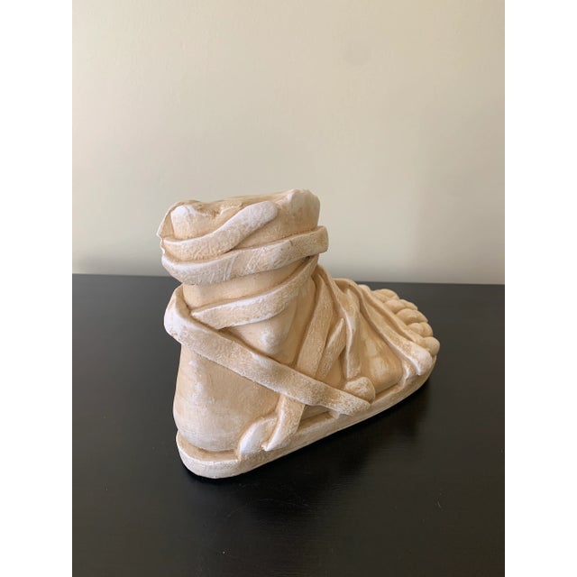 Grand Tour Style Plaster Sculpture of a Classical Sandaled Foot For Sale - Image 4 of 10