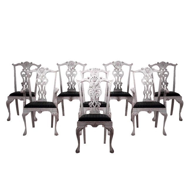 Large Vintage Chairs, Set of 8 For Sale