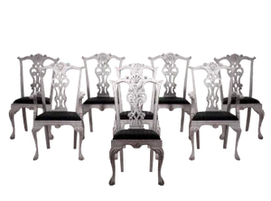 Large Vintage Chairs, Set of 8