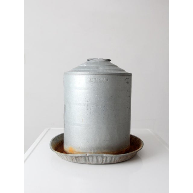 Vintage Galvanized Chicken Feeder For Sale - Image 6 of 14