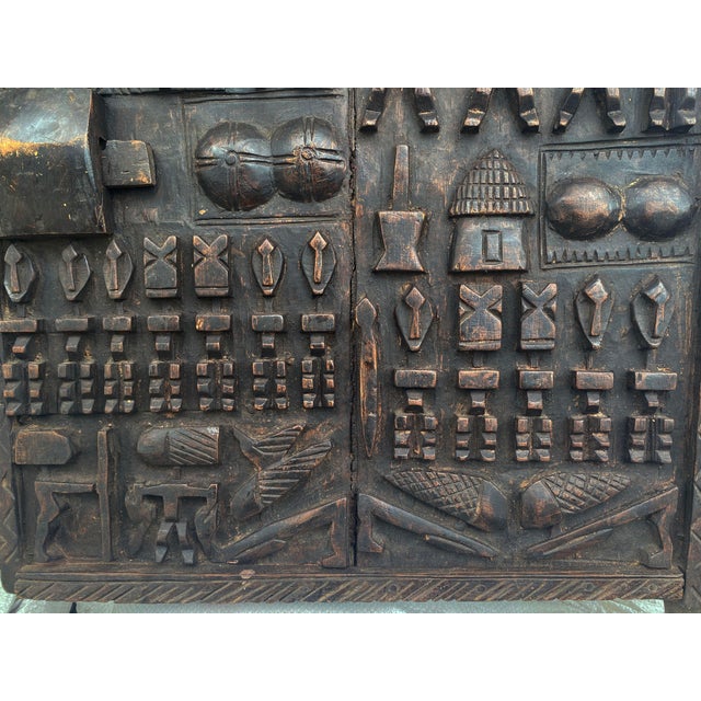 Wood Vintage Granary Dogon Door W/Nomoo Ancestors Mali African 25" H For Sale - Image 7 of 8