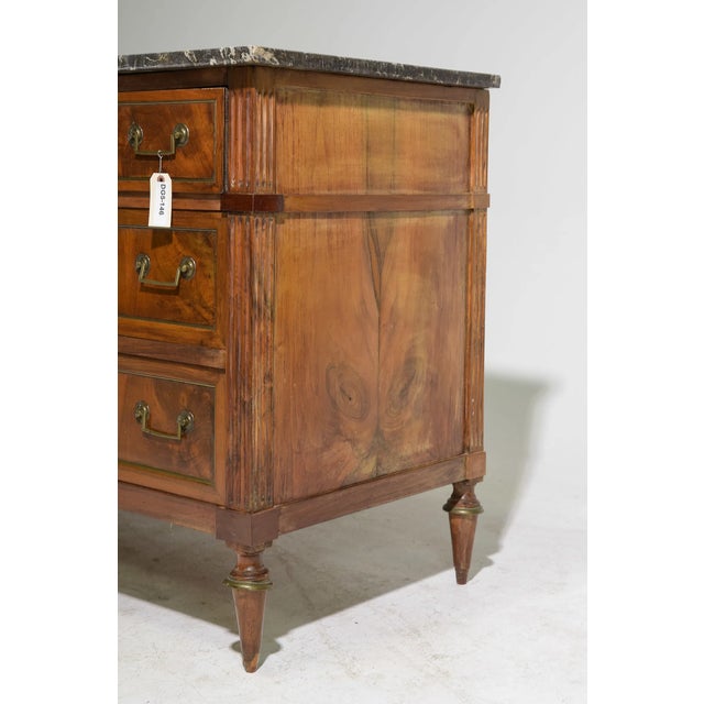 French Louis XVI Style Commode / Chest With Black Marble, Early 1800's For Sale - Image 4 of 6