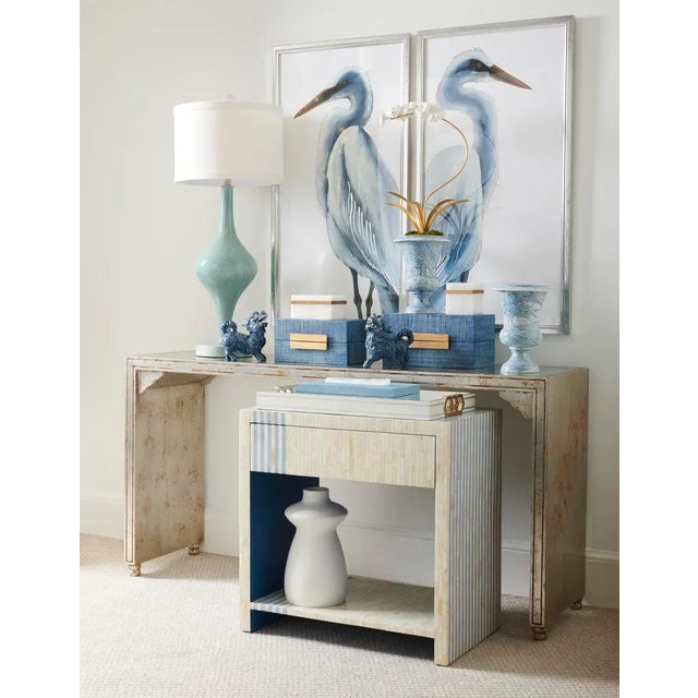 Hand glazed in blue swirl pattern on white porcelain (Mouth opening: 6.5"). Made in Italy.