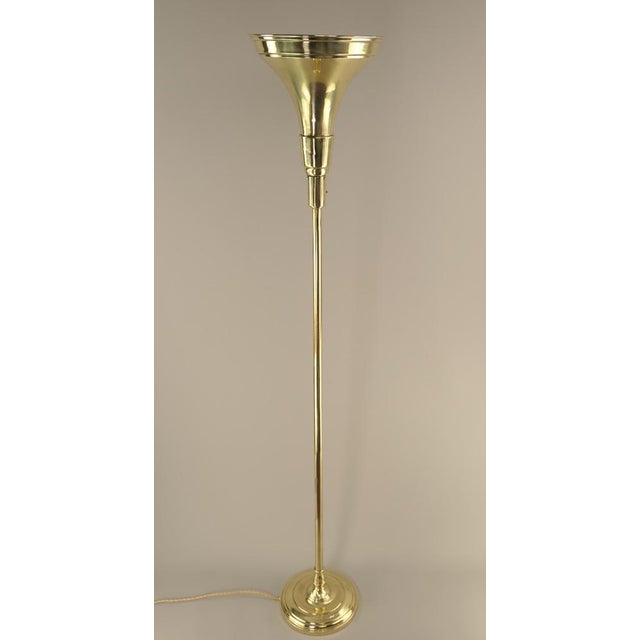 Brass Floor Lamp by Luminator Belge, 1930s For Sale - Image 4 of 11