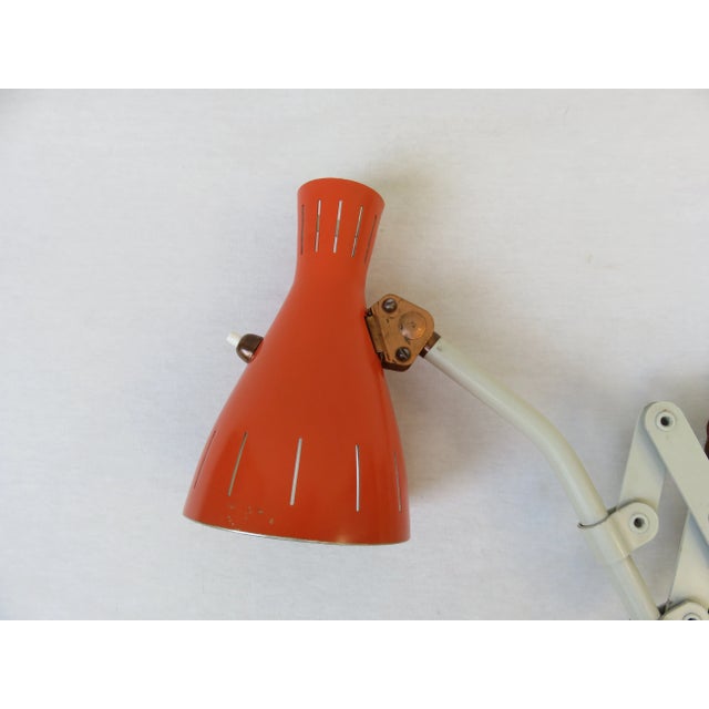 Orange and Beige Copper-Plated Scissor Lamp from Helo Leuchten, 1960s For Sale - Image 6 of 18