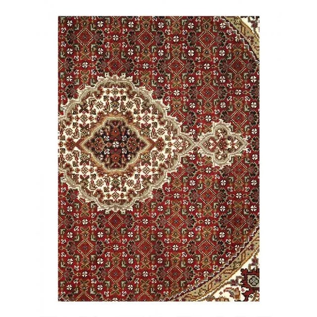 This is a hand-knotted TABRIZ Design Rug. Silk & Hand-Spun Wool Rug. All natural Dyed, This rug has a dense, soft pile,...