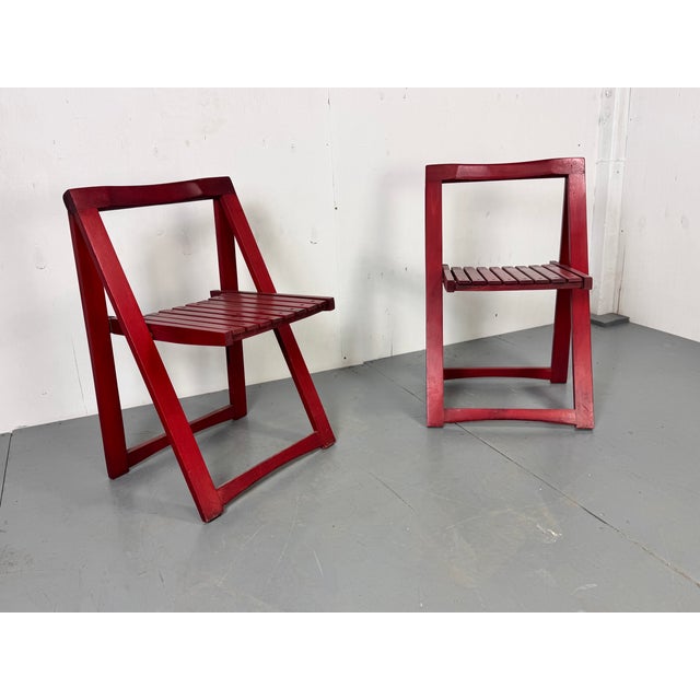 Mid-Century Italian Red Foldable Chairs by Aldo Jacober for Bazzani, 1960s, Set of 2 For Sale - Image 12 of 12