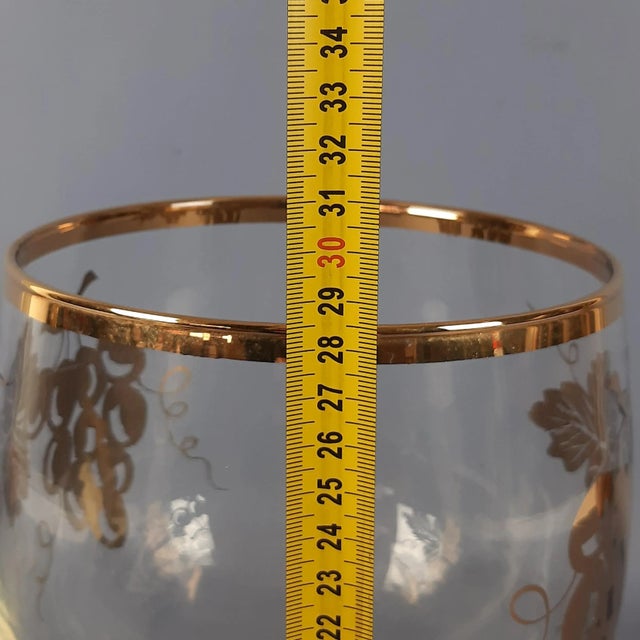 Large Murano Glass Goblet Cup with 24 Karat Gilt Grapes, 1960s For Sale - Image 11 of 13