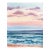 Sunset on the Beach - Original Blue Pink Coastal Landscape Watercolor Painting on Paper For Sale