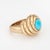 Mid 20th Century Turquoise Swirl Ring Size 9 Estate 14k Rose Gold Cocktail Fine Jewelry For Sale - Image 4 of 7