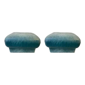 1980s Natuzzi Modern Italian Leather Stools - A Pair