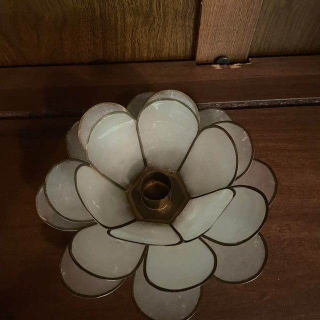 Vintage Capiz Shell Candle Holder For Sale - Image 4 of 7