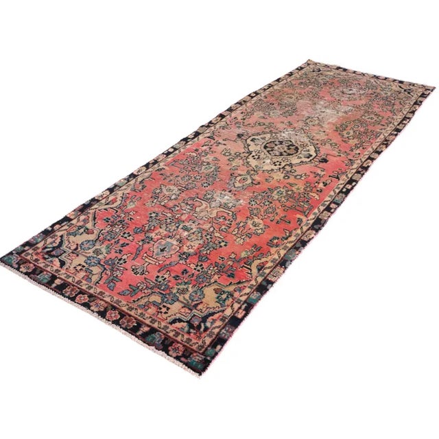 1960s Vintage Turkish Sivas Floral Medallion Runner Rug For Sale - Image 5 of 9
