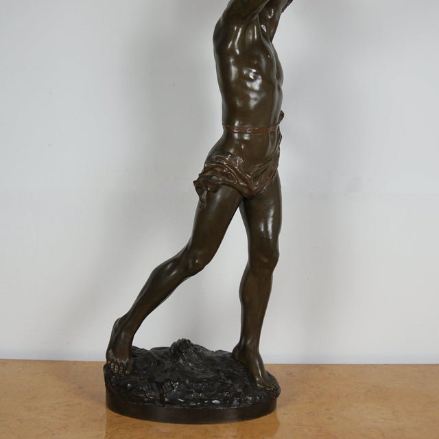 Georges Marie Valentin Bareau, The Falconer, Late 1800s, Bronze For Sale - Image 3 of 8