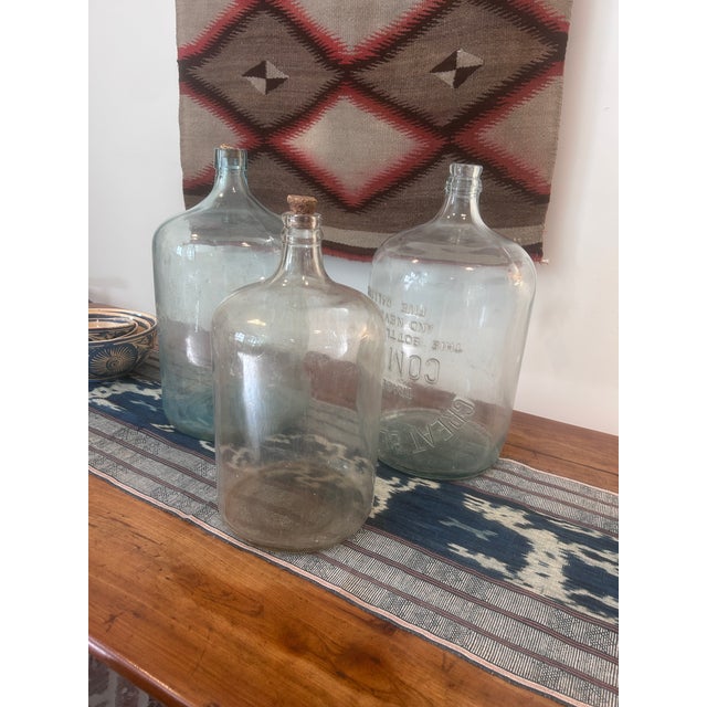 Vintage Hand Blown Glass Demijohns- Set of 3 For Sale In Denver - Image 6 of 8