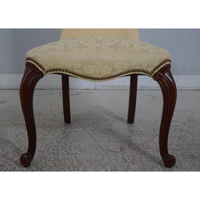 Hickory Chair Co Damask Upholstered Scrolled Leg Chair For Sale In Philadelphia - Image 6 of 12