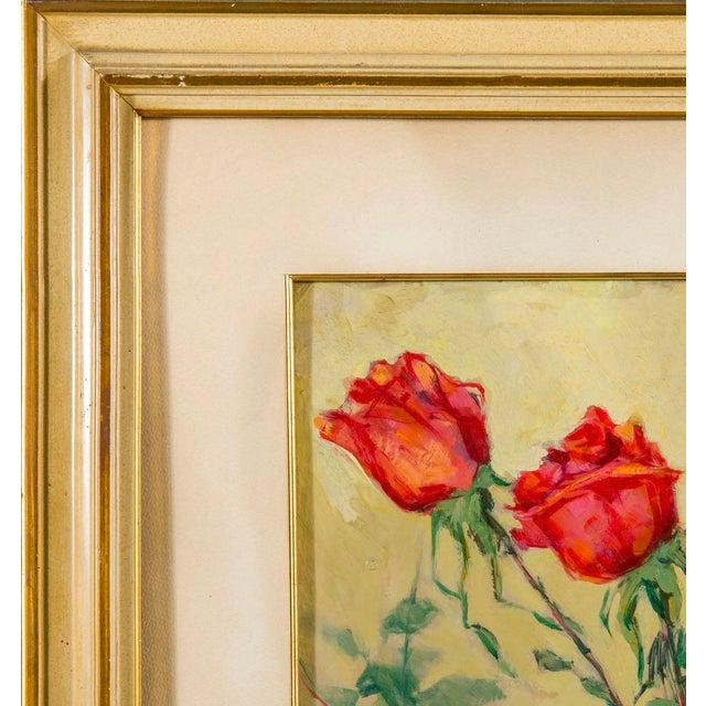 1950s Vittorio Novelli, Still Life with Flowers, 1958, Oil Painting on Cardboard, Framed For Sale - Image 5 of 11