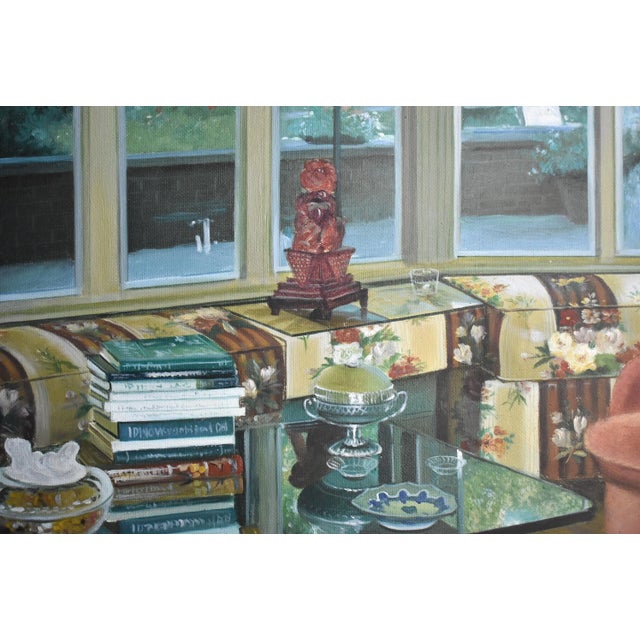 Contemporary Contemporary Large Realist Interior Decor Oil Painting For Sale - Image 3 of 11