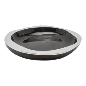Bowl in Black Shell With Stainless Steel Details by R&y Augousti