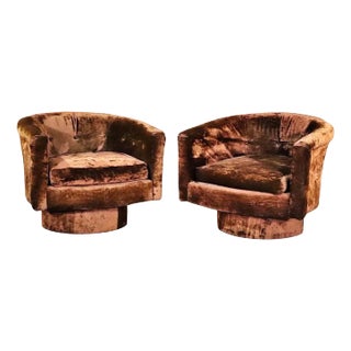 Mid-Century Barrel Back Chairs - A Pair For Sale